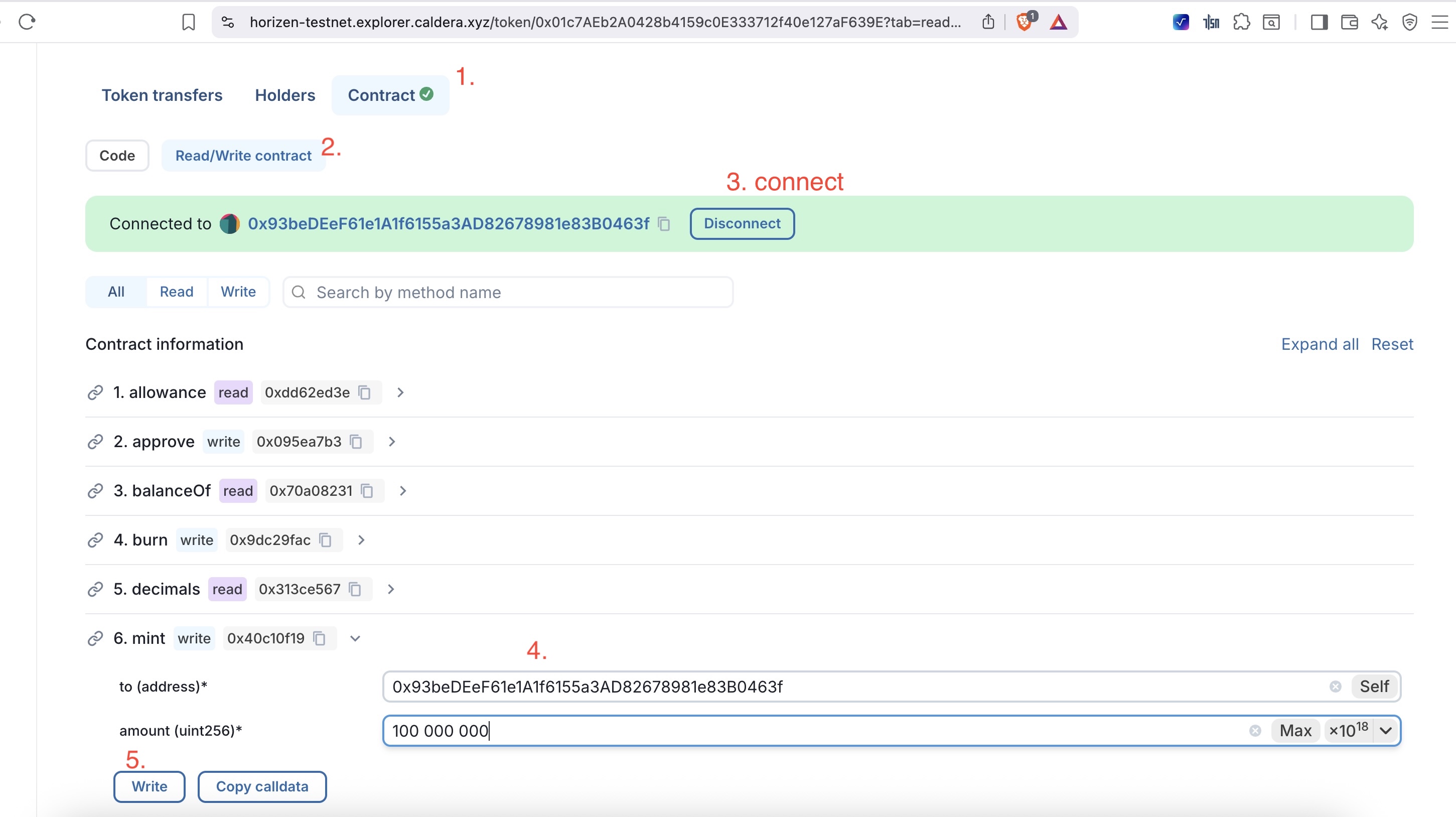 Horizen testnet USDC